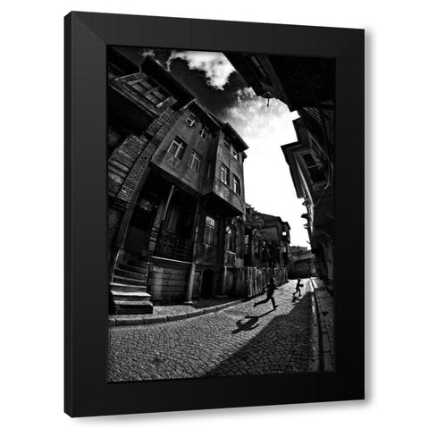 The Game Black Modern Wood Framed Art Print with Double Matting by Sevim, Ozden