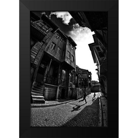 The Game Black Modern Wood Framed Art Print by Sevim, Ozden