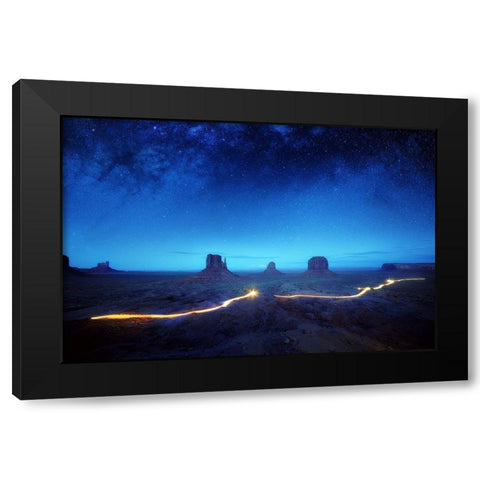 Magic Monument Valley Black Modern Wood Framed Art Print by Pablo De, Juan