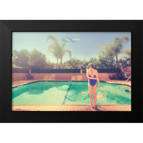 Splash Black Modern Wood Framed Art Print by Tong, Fang