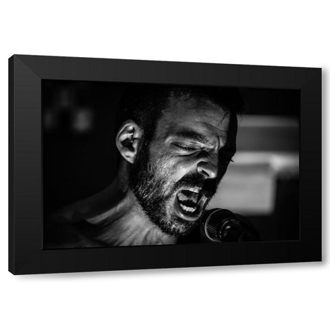 Scream!! Black Modern Wood Framed Art Print by Palacios Prieto, Javier