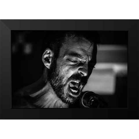 Scream!! Black Modern Wood Framed Art Print by Palacios Prieto, Javier