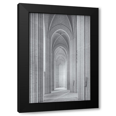 Grundtvigs Kirke Black Modern Wood Framed Art Print with Double Matting by Fleckenstein, Martin