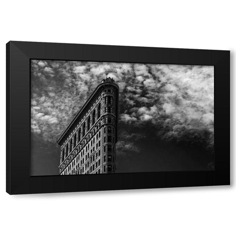 Nyc, Flatiron Black Modern Wood Framed Art Print with Double Matting by Santini, Francesco
