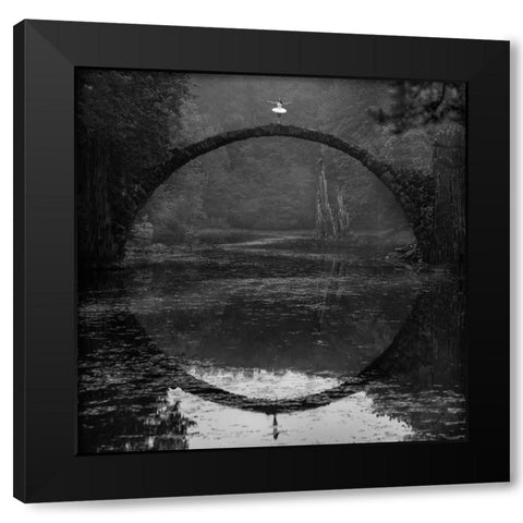 Ring Black Modern Wood Framed Art Print with Double Matting by Koztowski, tukasz
