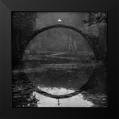 Ring Black Modern Wood Framed Art Print by Koztowski, tukasz