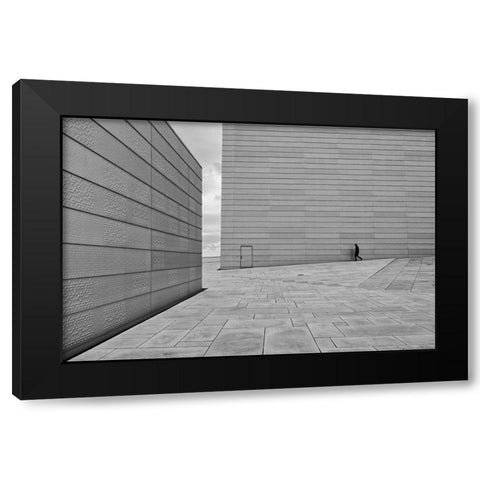 From Where To Where? Black Modern Wood Framed Art Print with Double Matting by Custodio, Joao