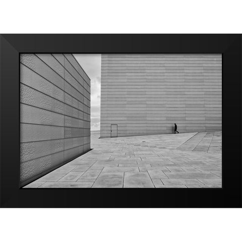 From Where To Where? Black Modern Wood Framed Art Print by Custodio, Joao