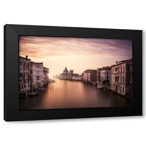 Venice Black Modern Wood Framed Art Print by Muntean, Dan