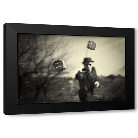 Alea Iacta Est Black Modern Wood Framed Art Print by Dan, Bez