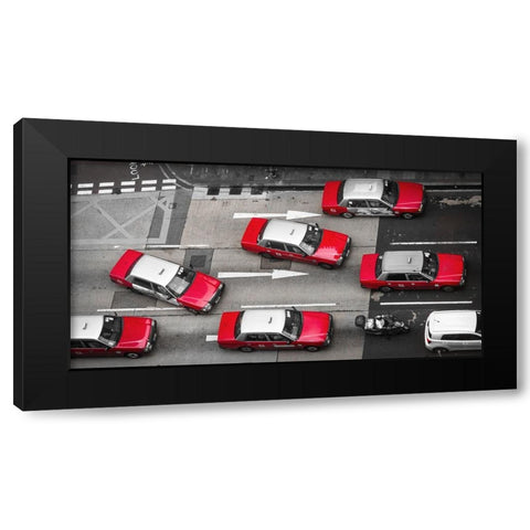 Taxi! Black Modern Wood Framed Art Print with Double Matting by Johns, Dave