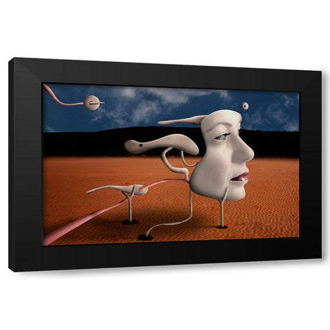 A Tribute To Salvdor Dalan Black Modern Wood Framed Art Print by Petrini, Alessandro