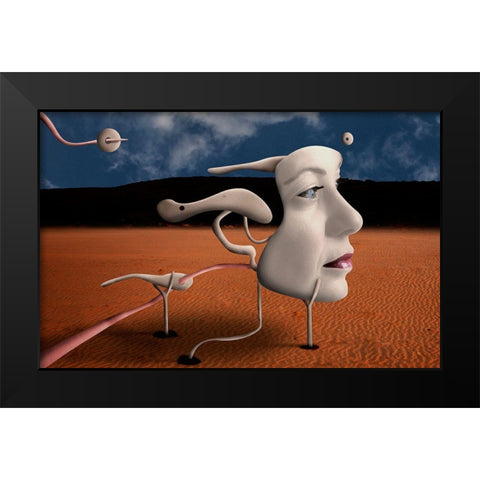 A Tribute To Salvdor Dalan Black Modern Wood Framed Art Print by Petrini, Alessandro