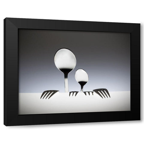 You And Me Black Modern Wood Framed Art Print with Double Matting by De Kogel, Wieteke