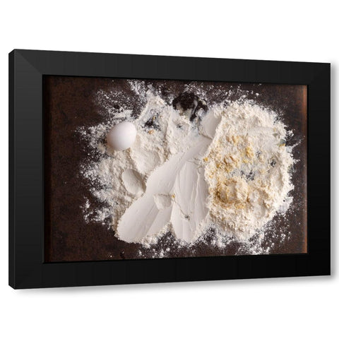 One Egg Black Modern Wood Framed Art Print with Double Matting by Laercio, Luiz