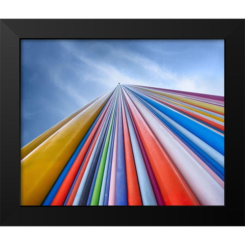 Rainbow From A Cloud Black Modern Wood Framed Art Print by Jonas, Nadav