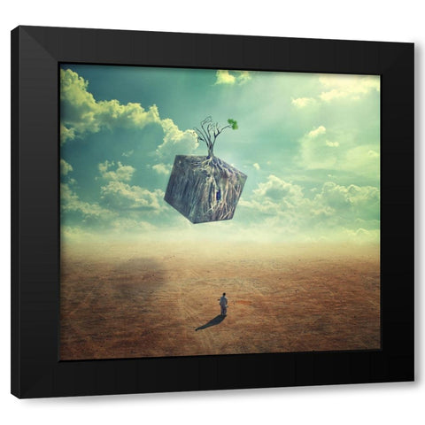 Hope Black Modern Wood Framed Art Print with Double Matting by Mehdi Fazelbeygi, M.