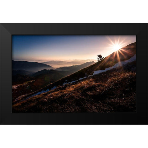 Last Rays Black Modern Wood Framed Art Print by Bertoncelj, Sandi