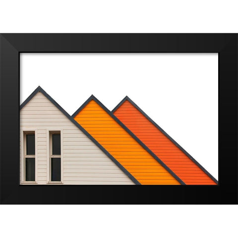 Triangoli Black Modern Wood Framed Art Print by Della Latta, Massimo