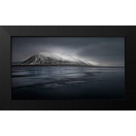 Last Light Iceland Black Modern Wood Framed Art Print by Luca, Liloni