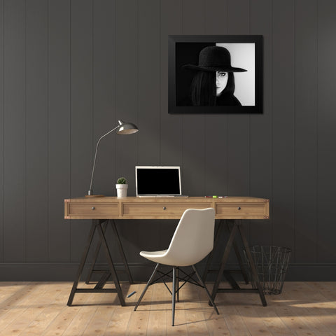 Checkmate Black Modern Wood Framed Art Print by Kostadinov, Bobby