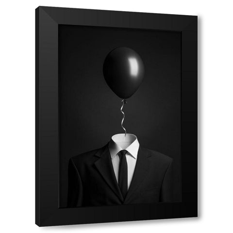 Thoughts Black Modern Wood Framed Art Print with Double Matting by Malikov, Alex