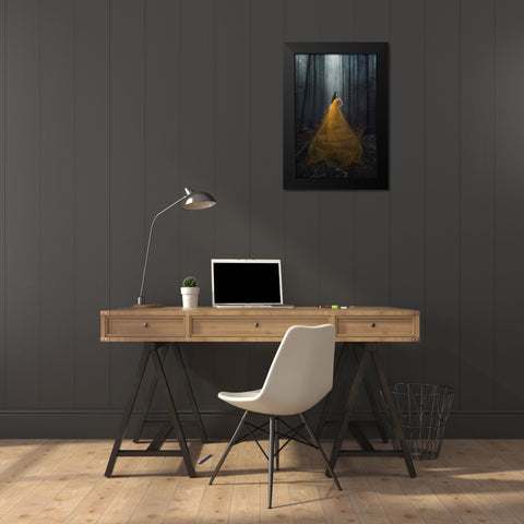Stand Here Black Modern Wood Framed Art Print by Appleproject, Afiez
