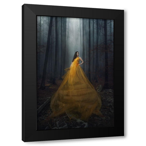 Stand Here Black Modern Wood Framed Art Print by Appleproject, Afiez