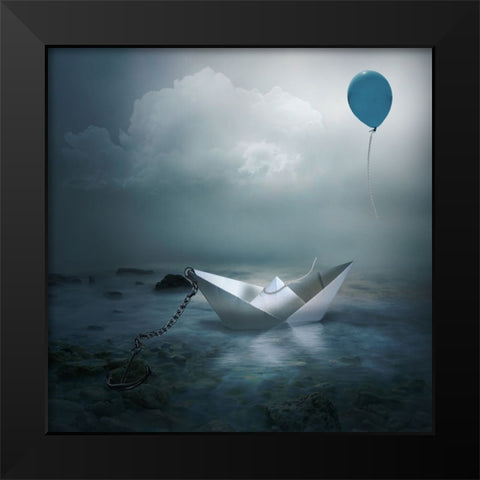 Without Choice Black Modern Wood Framed Art Print by Simongulashvili, Natalia