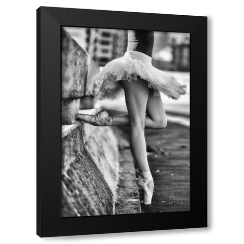 Dancer Black Modern Wood Framed Art Print with Double Matting by Groenewald, Michael