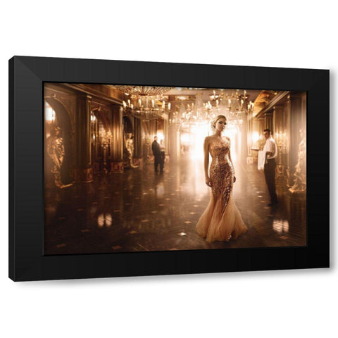 Gold Black Modern Wood Framed Art Print with Double Matting by Parishkov, Sergey