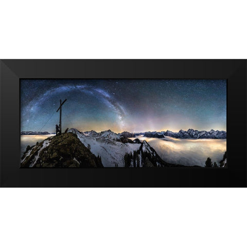 Above The Clouds Black Modern Wood Framed Art Print by Nicholas Roemmelt, Dr.