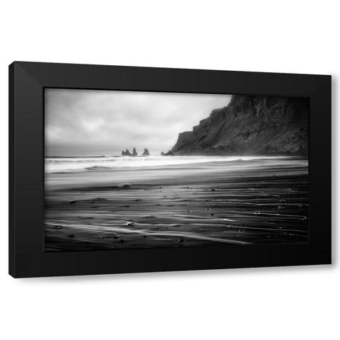 Vik Trails Black Modern Wood Framed Art Print by Klemensak, Tomaz