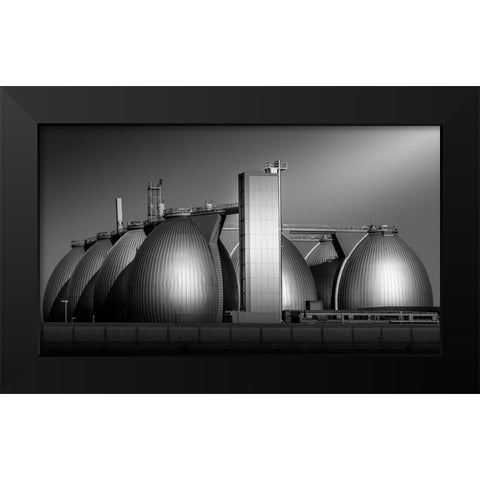 Eggs Black Modern Wood Framed Art Print by Rauwerdink, Jan