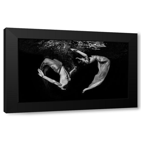 Grace Underwater Black Modern Wood Framed Art Print with Double Matting by Kiefer, Ken