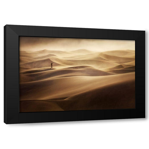 Alone Black Modern Wood Framed Art Print by Vecernik, Mirko