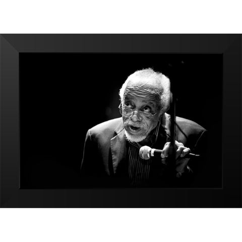Jazz Black Modern Wood Framed Art Print by Simoes, Goncalo