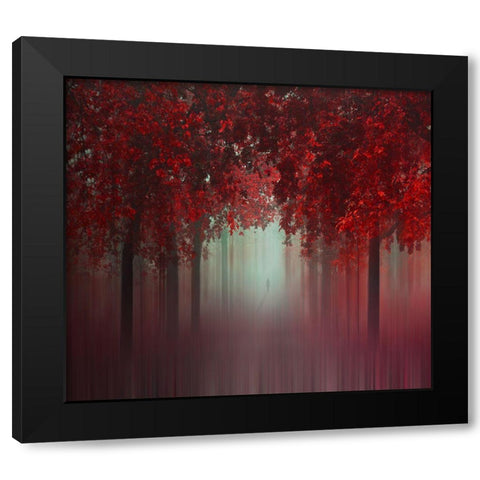 Out Of Love Black Modern Wood Framed Art Print by Neer, Ildiko