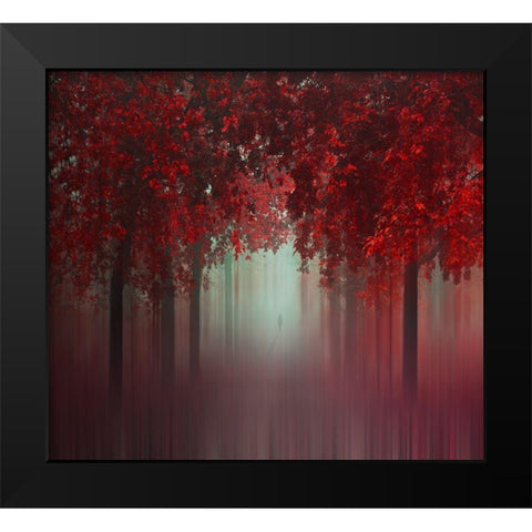 Out Of Love Black Modern Wood Framed Art Print by Neer, Ildiko