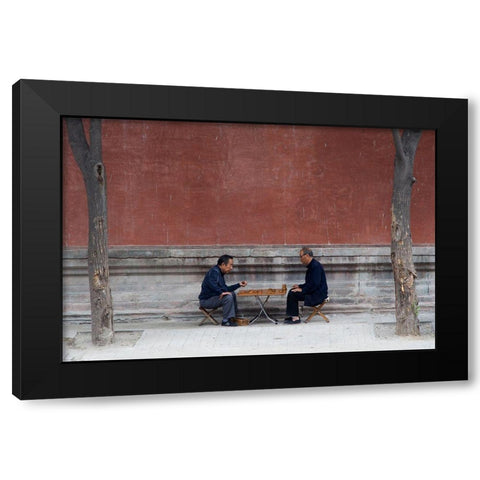 The Street - The Living Room Black Modern Wood Framed Art Print by Johansson, Jonas