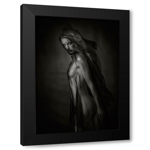 Sheer Black Black Modern Wood Framed Art Print with Double Matting by Catchlight Studio