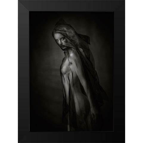 Sheer Black Black Modern Wood Framed Art Print by Catchlight Studio