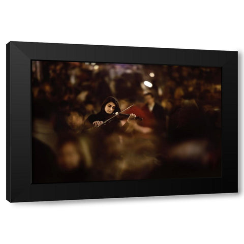 The Silent Rhythm Black Modern Wood Framed Art Print by Ozturk, Nurten