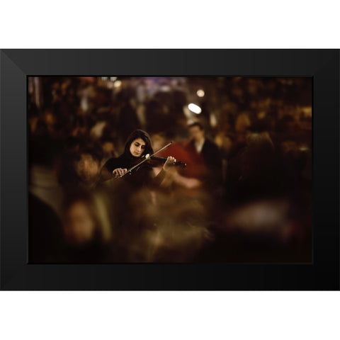 The Silent Rhythm Black Modern Wood Framed Art Print by Ozturk, Nurten