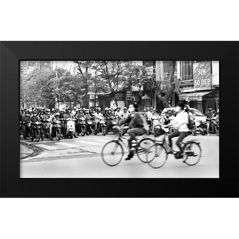 Peddel Faster ! Black Modern Wood Framed Art Print by Pearson, Wayne