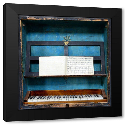 Music Box Black Modern Wood Framed Art Print by Nasuh, Dirim