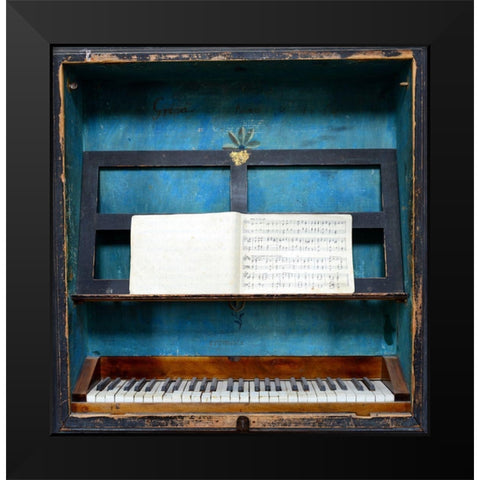 Music Box Black Modern Wood Framed Art Print by Nasuh, Dirim