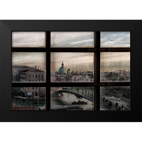Venice Window Black Modern Wood Framed Art Print by Marini, Roberto
