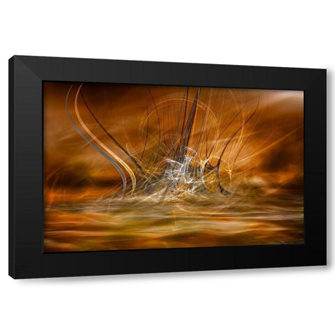 The Rising Black Modern Wood Framed Art Print with Double Matting by Marthinussen, Willy