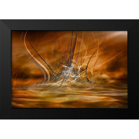 The Rising Black Modern Wood Framed Art Print by Marthinussen, Willy